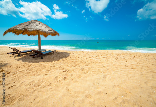 Naklejka na drzwi Tropical beach