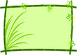 bamboo frame with grass and flower