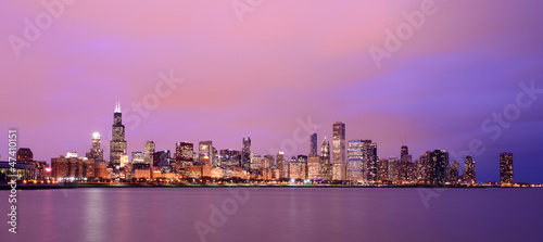 Naklejka samoprzylepna Chicago w blasku zachodu słońca