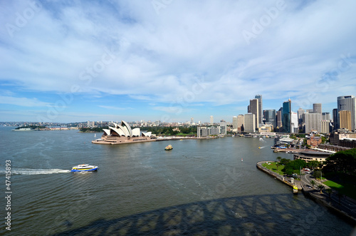 Obraz na płótnie canvas trzyczęściowy "tryptyk" Sydney, panorama portu dzień