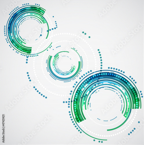 Fototapeta na wymiar Abstract color technology circles. Vector