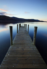  Evening Light on Ashness Pier.  The pier is a landing stage on the banks of Derwentwater, Cumbria in the English Lake District national park.