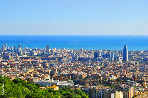 Fotoboard na płycie Widok na Barcelonę, Hiszpania (Europa)