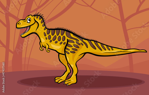Naklejka samoprzylepna Ilustracja kreskówka tarbosaurus dinozaura
