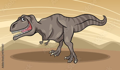Naklejka samoprzylepna Ilustracja kreskówka tyranozaura dinozaura