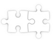 isolated two puzzle pieces with clipping path
