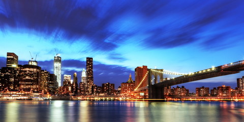 Fototapete - Manhattan et pont de Brooklyn, New York.