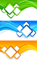 Aufkleber - Set of banners with squares