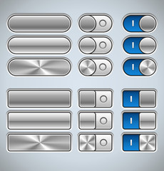 Vector Metallic Buttons and Switchers