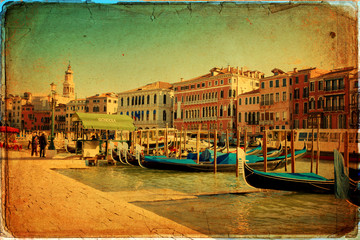 Poster - Venice - Gondolas in Grand Canal