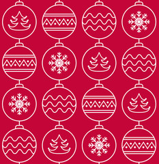 Wall Mural - Stylish pattern with christmas balls. Vector illustration