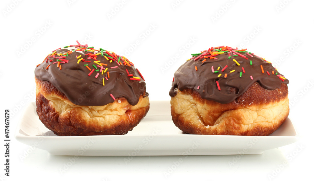 Tasty donuts isolated on white