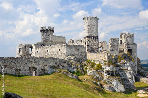 Obraz na płótnie canvas trzyczęściowy "tryptyk" Ogrodzieniec castle, poland.