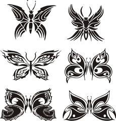 Wall Mural - Symmetric butterfly tattoos