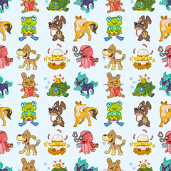 Wall Mural - seamless animal pattern