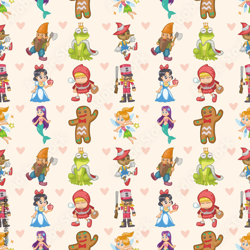 Naklejka na szybę seamless story people pattern