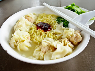 Hong Kong traditional food, wonton noodle