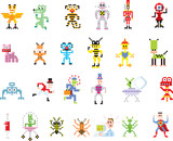 Fototapeta  - Group of pixel illustrations