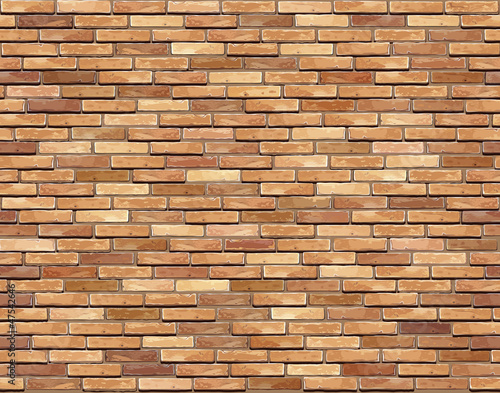 Naklejka - mata magnetyczna na lodówkę Brick wall seamless Vector illustration background - texture