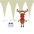 Christmas reindeer and gift