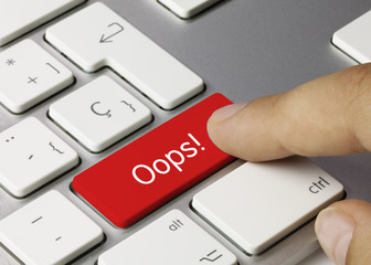 Oops! keyboard key. Finger