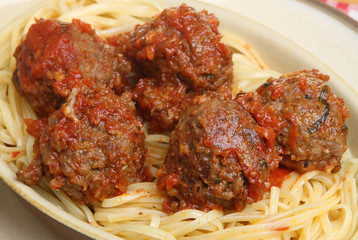 Canvas Print - Italian Meatballs with Pasta