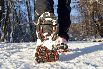 Wall Mural - winter jogging laufen im schnee - winter running in snow