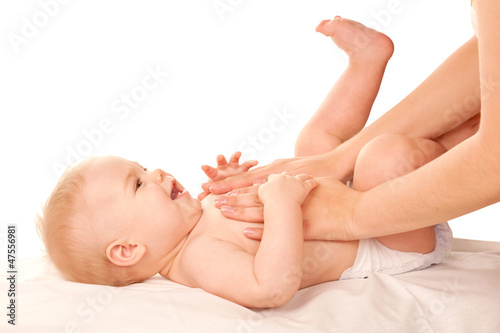 Plakat na papierze fotorealistycznym Masaż dla dzieci. 