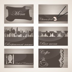 set of 6 business cards. For cafe and restaurant_III