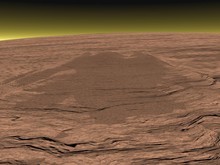 Mons Olympus On Mars Planet - 3D Render