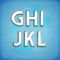 Sticker - Doodle Style Vector Hand Drawn Alphabet G-L