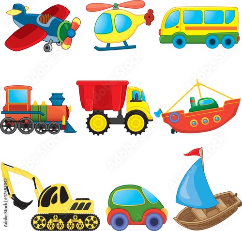 Naklejka dekoracyjna Cartoon transport. Vector set