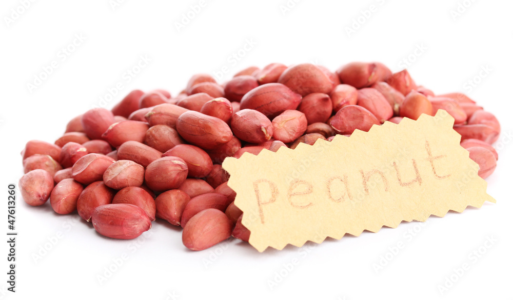 tasty peanuts, isolated on white