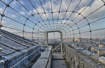 Wall Mural - Fence on Notre Dame Top Terrace in Paris