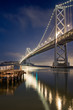 Bay Bridge and the reflection at Night in San Francisco