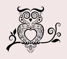 Wall Mural - Owl ornament decoration