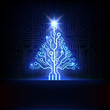 Vector electronic christmas tree
