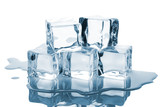 Fototapeta Łazienka - Five ice cubes with reflection