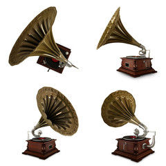 Vintage gramophone. Clipping path included.