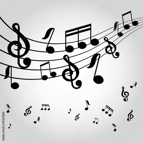 Naklejka - mata magnetyczna na lodówkę vector musical notes vector background