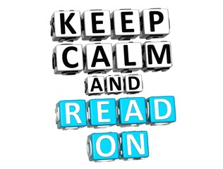 Sticker - 3D Keep Calm And Read On Button Click Here Block Text