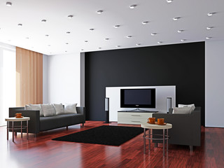 Wall Mural - Livingroom with furniture and a TV