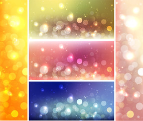 Wall Mural - shiny lights celebration web banners