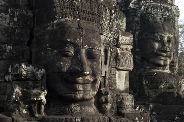 Poster - Caras del templo de Bayón. Angkor. Camboya