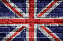 Great Britain Flag On Brick Wall