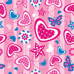 Wall Mural - Seamless love pattern