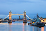 Fototapeta Londyn - Tower Bridge and HMS Belfast