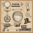 vector set: steampunk design elements