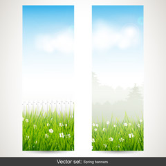 Wall Mural - Spring vertical banners - vector set