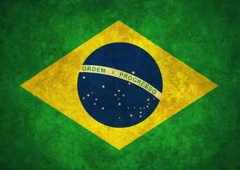 Wall Mural - Grunge Brazil flag